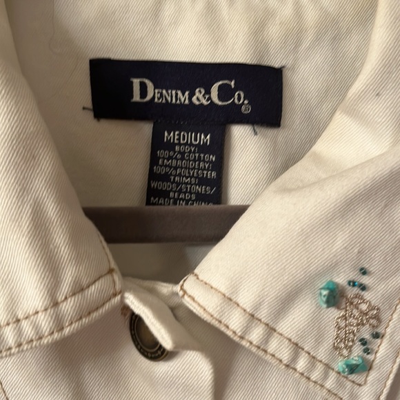 Denim &Co. white jean jacket, excellent condition! - Picture 3 of 5